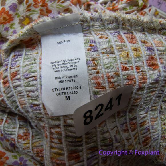 New! Heatherly floral print‎ long sleeve smocked tie front top, size M - Picture 13 of 13